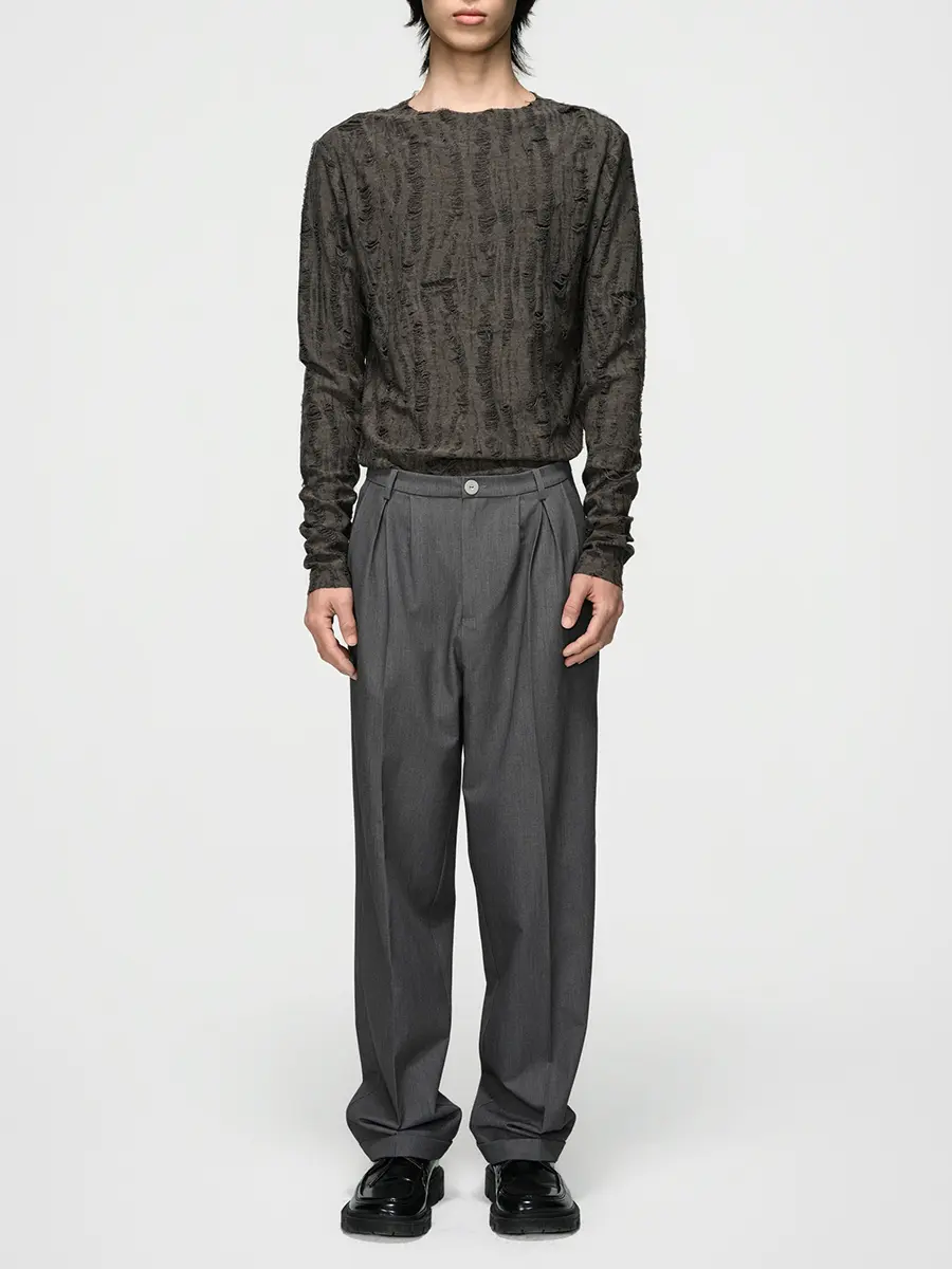 Брюки однотонные Classic pants with metal accessory