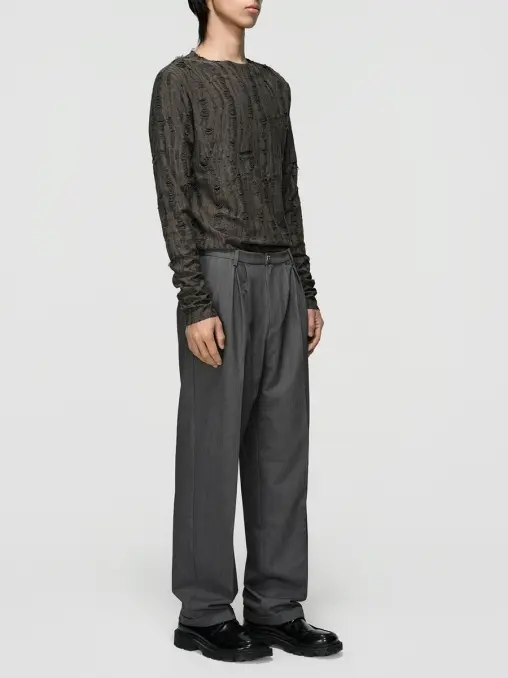Брюки однотонные Classic pants with metal accessory BERHASM