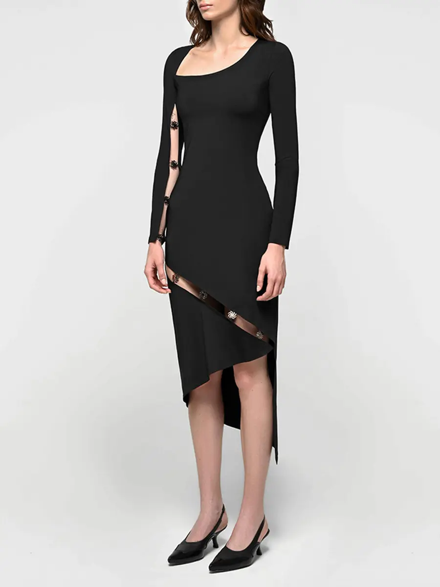 Платье Jersey dress with metal sun accessories