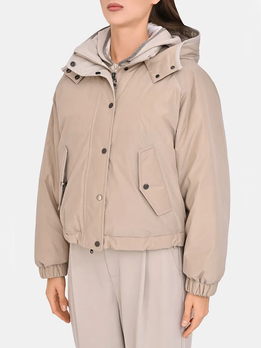 Пуховик однотонный