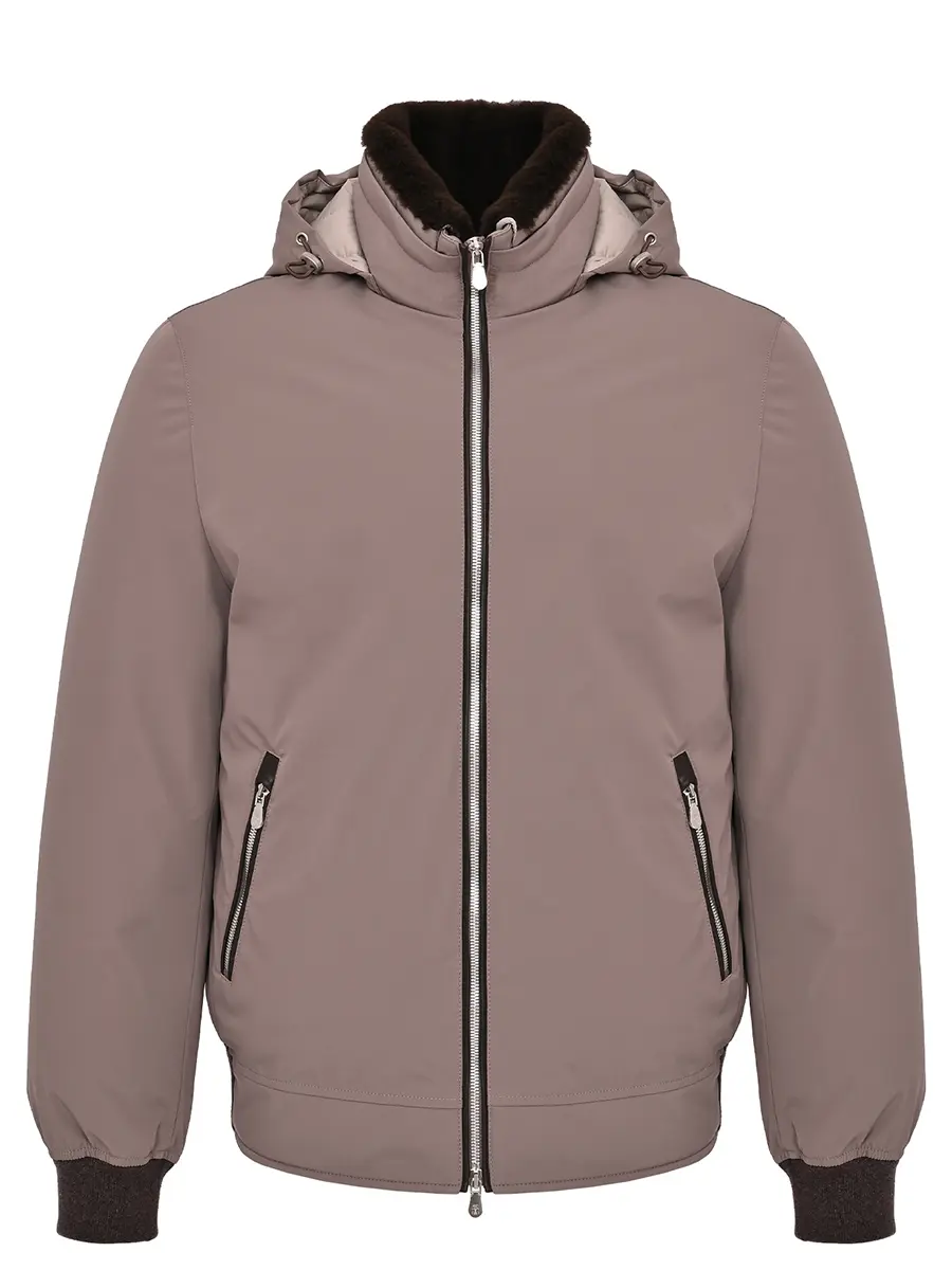 Пуховик однотонный