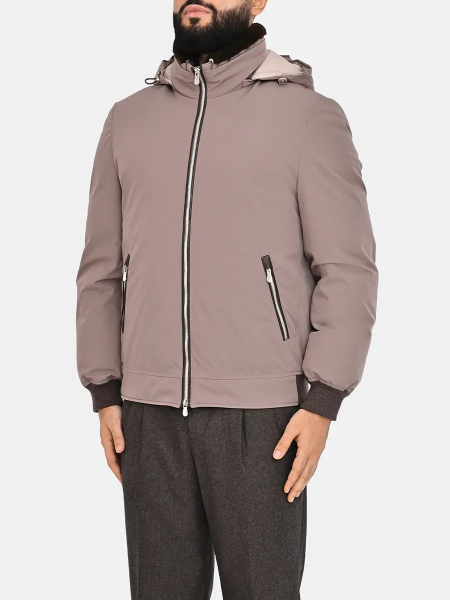 Пуховик однотонный