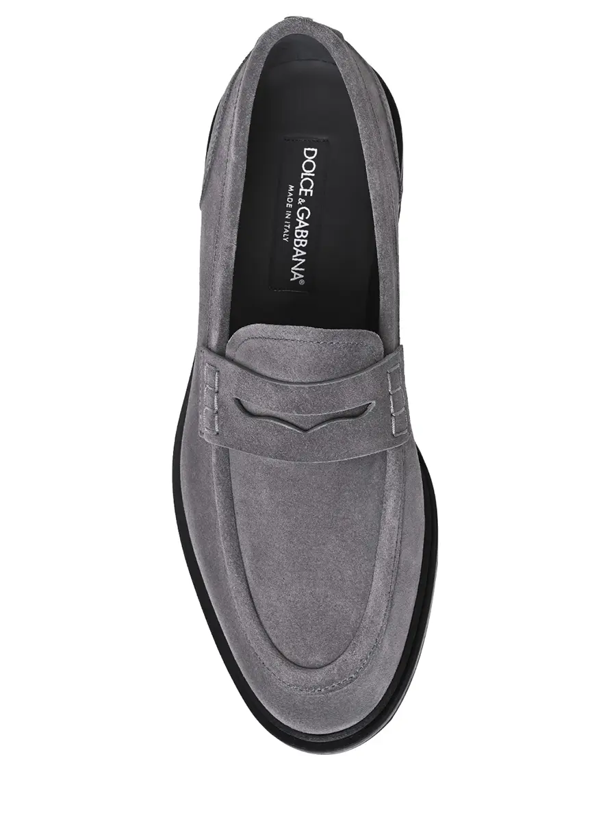 Лоферы замшевые