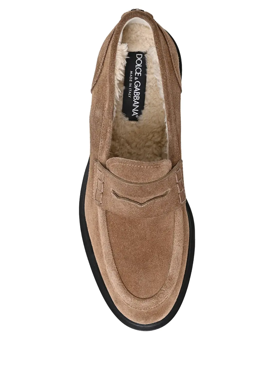 Лоферы замшевые на меху