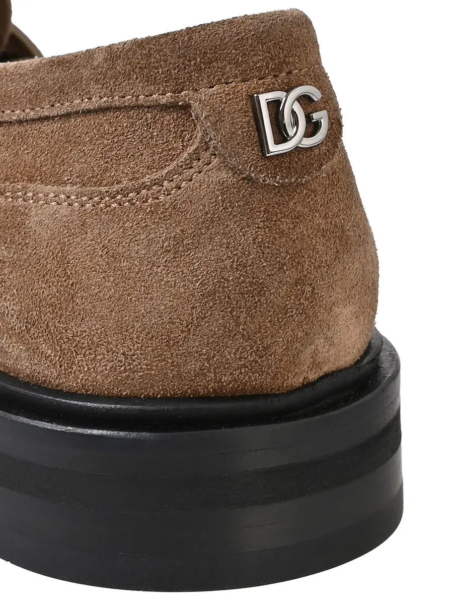 Лоферы замшевые на меху