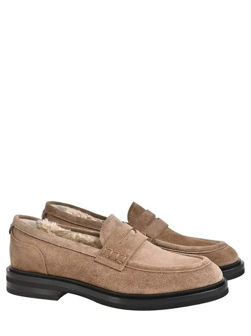 Лоферы замшевые на меху DOLCE & GABBANA