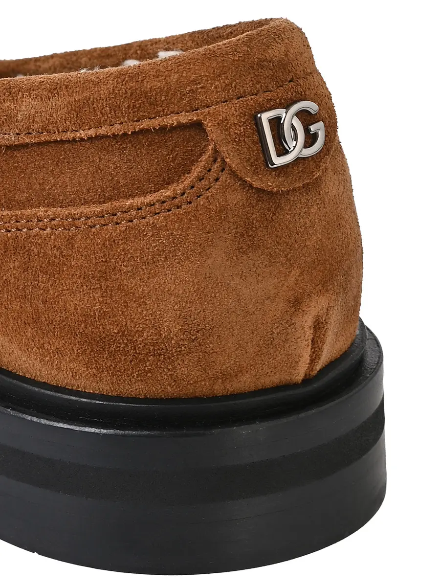 Лоферы замшевые на меху