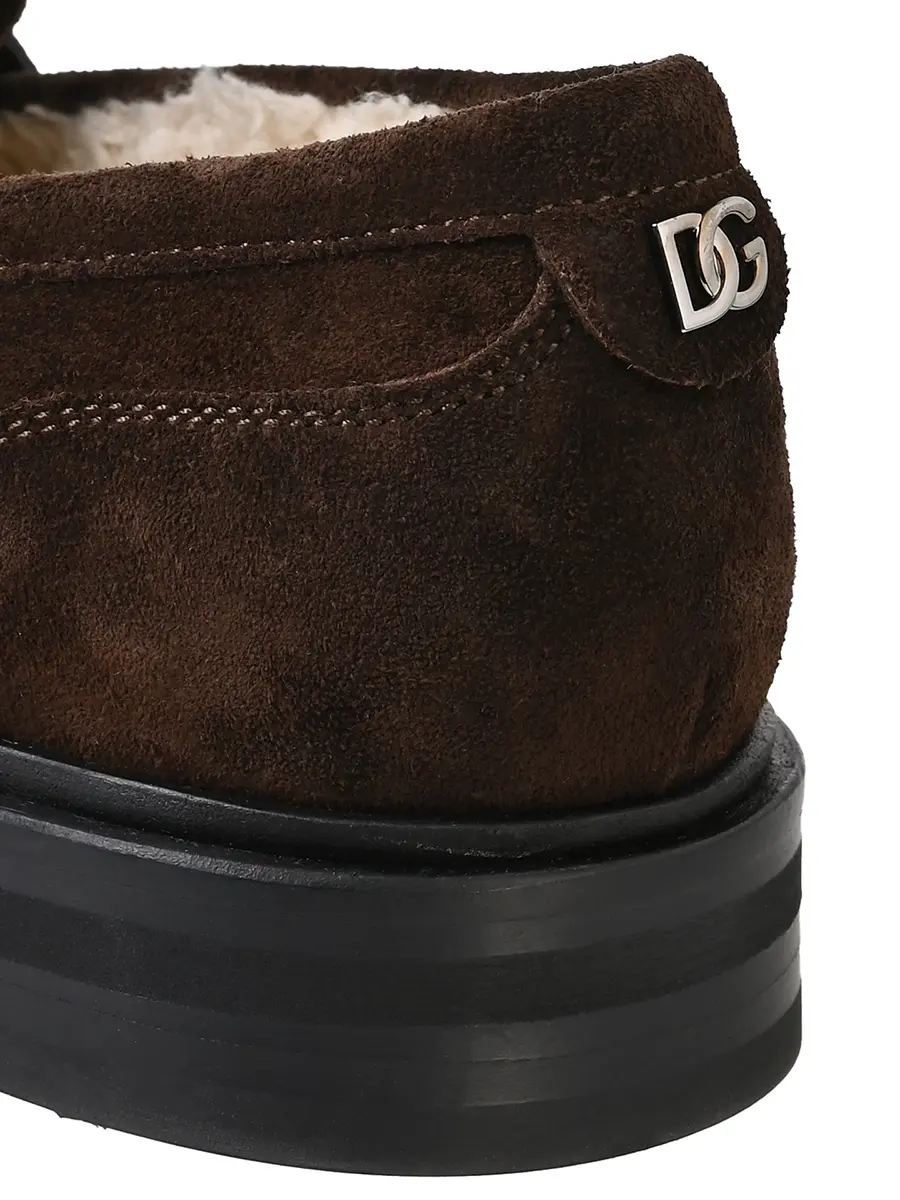 Лоферы замшевые на меху