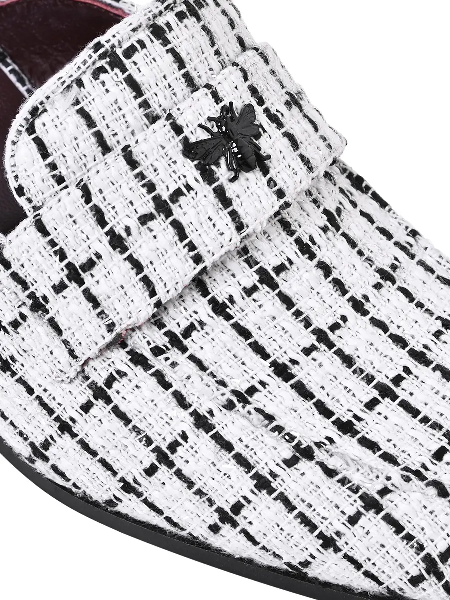 Мюли из текстиля и кожи