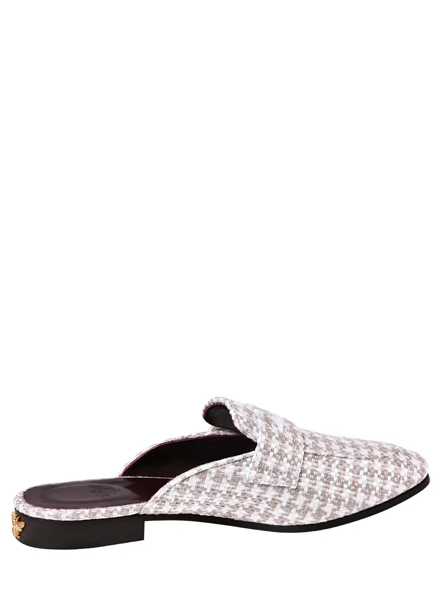 Мюли из текстиля и кожи