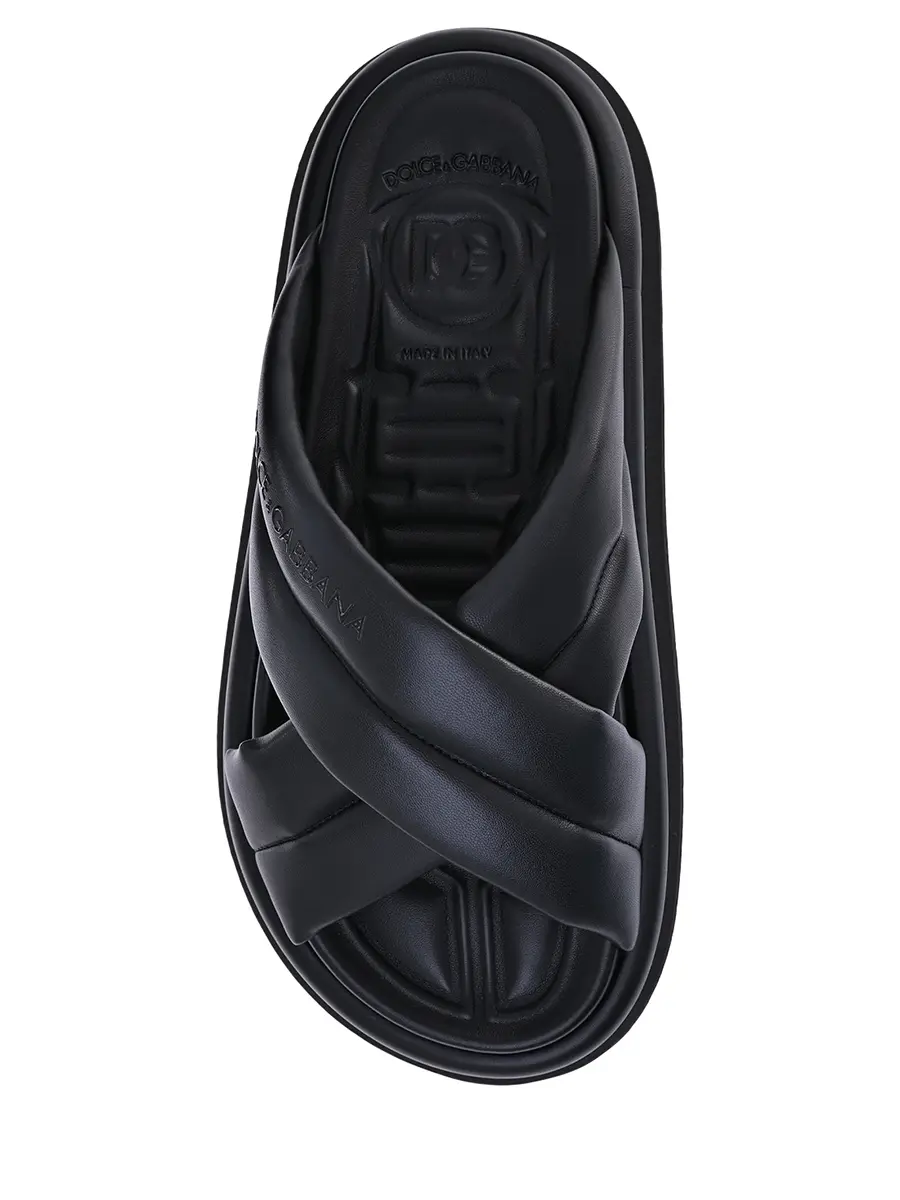 Шлепанцы кожаные