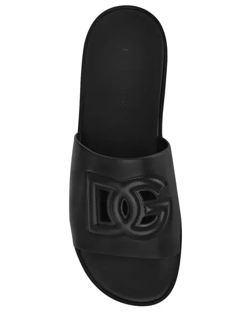 Шлепанцы кожаные DOLCE & GABBANA