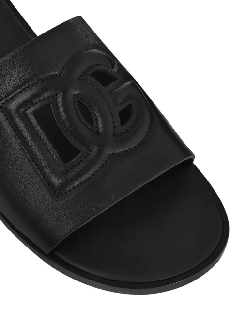 Шлепанцы кожаные DOLCE & GABBANA