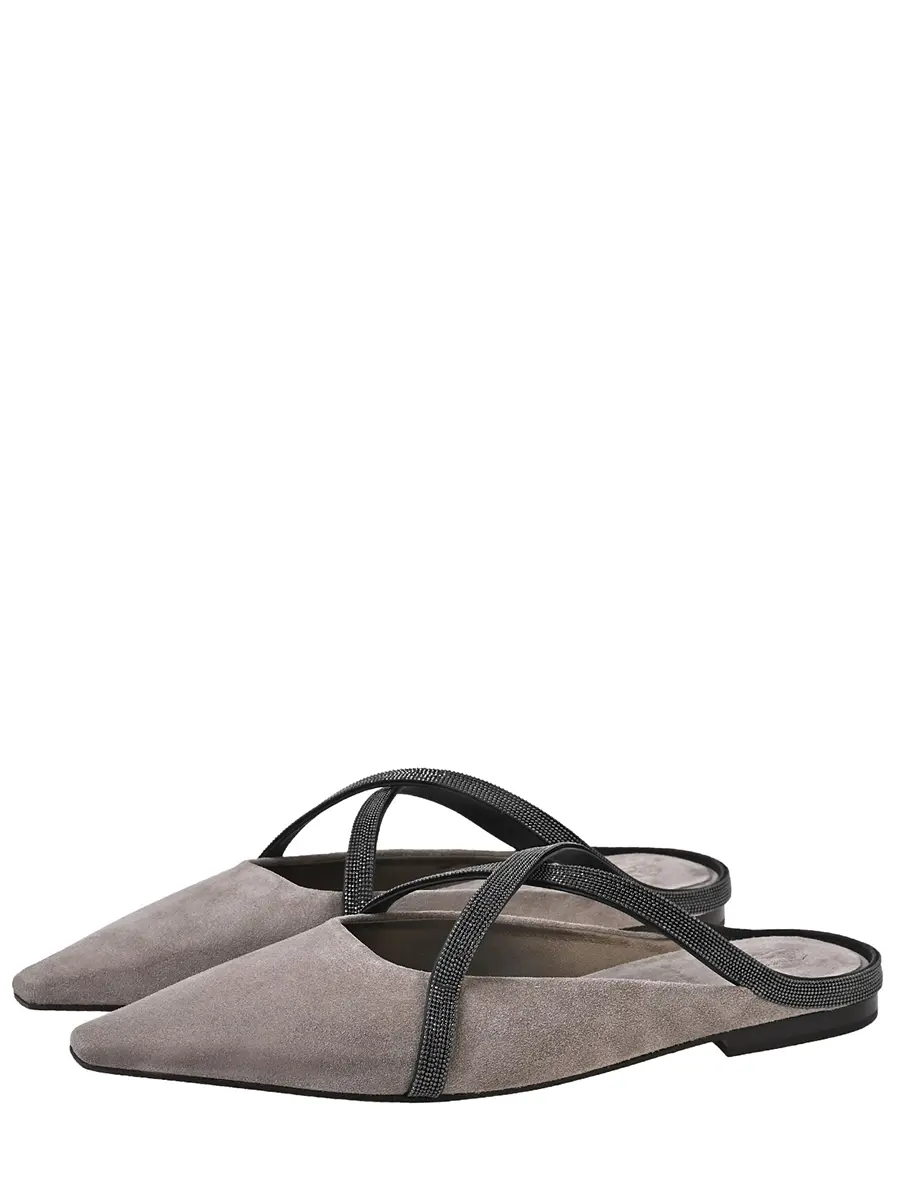 Мюли замшевые