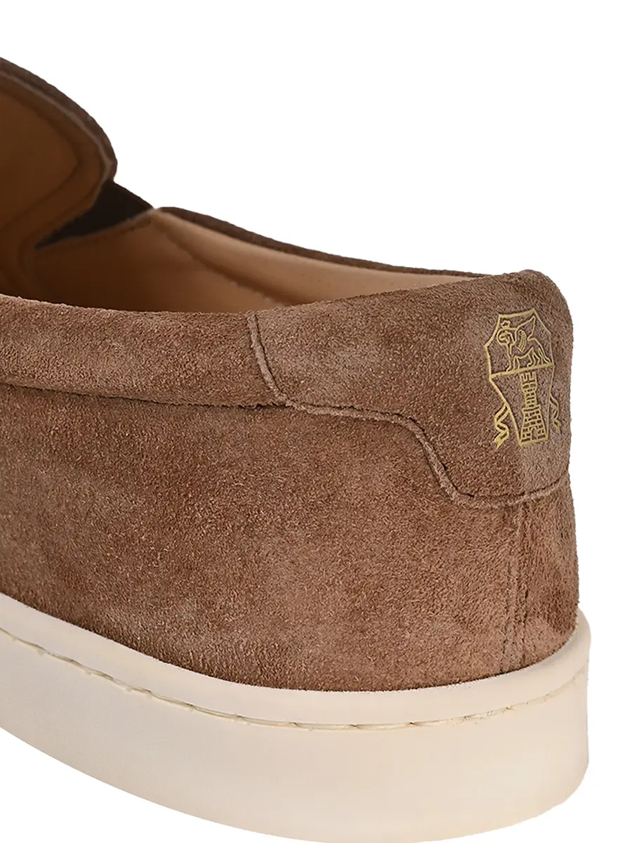 Слипоны замшевые