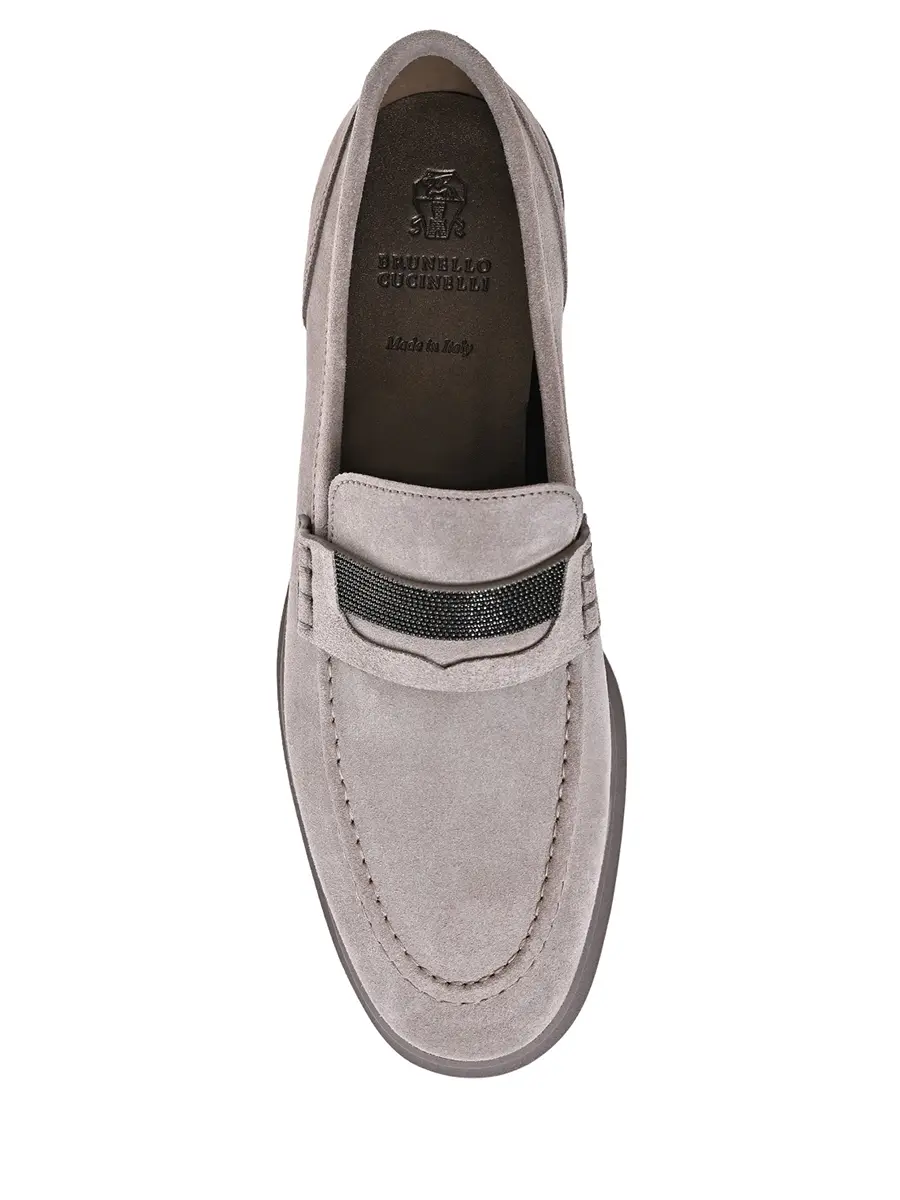 Лоферы замшевые