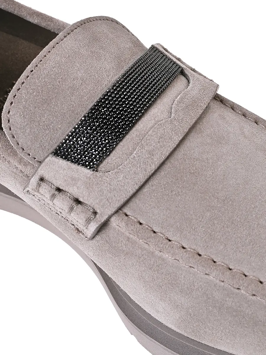 Лоферы замшевые