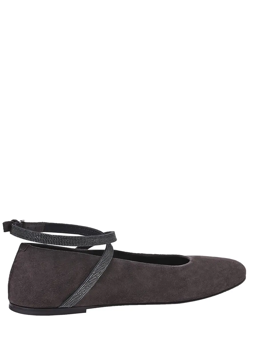 Балетки замшевые