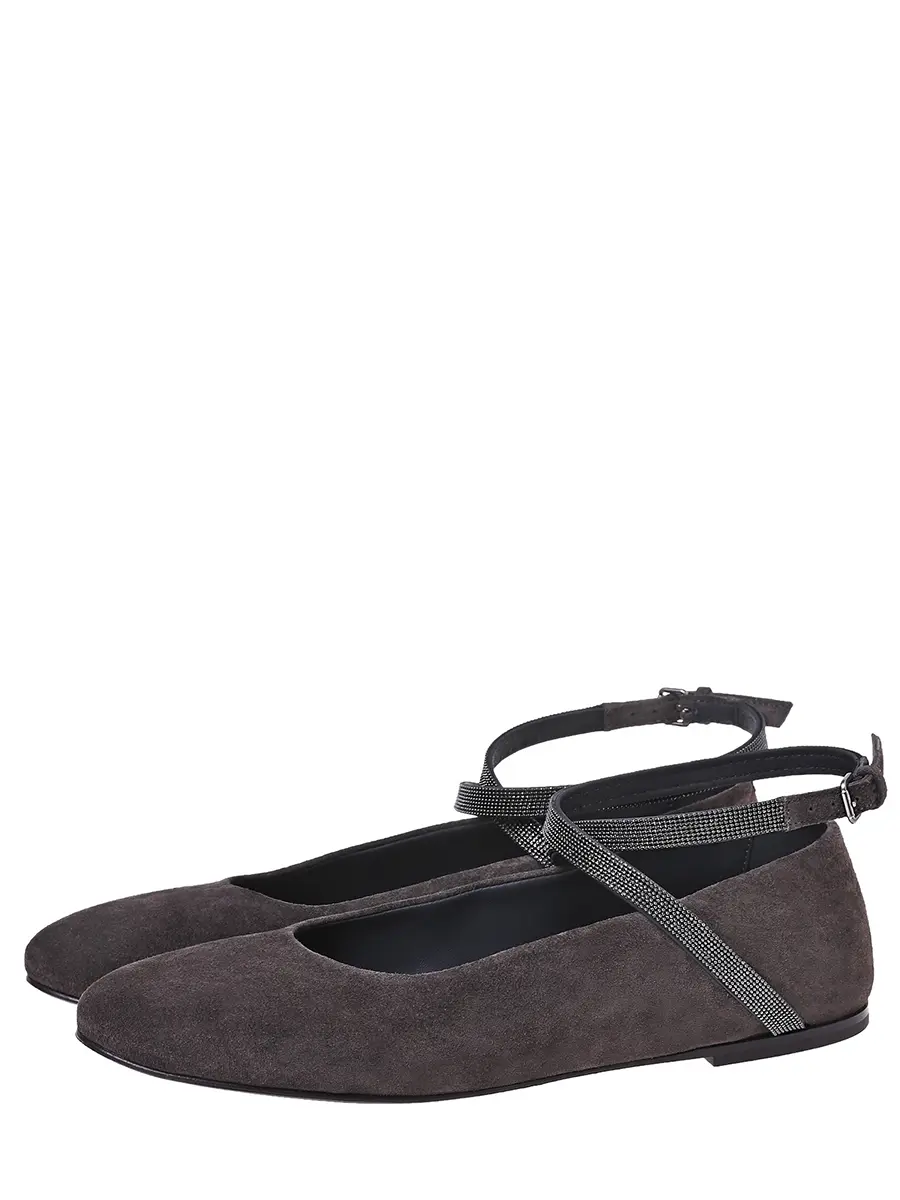 Балетки замшевые