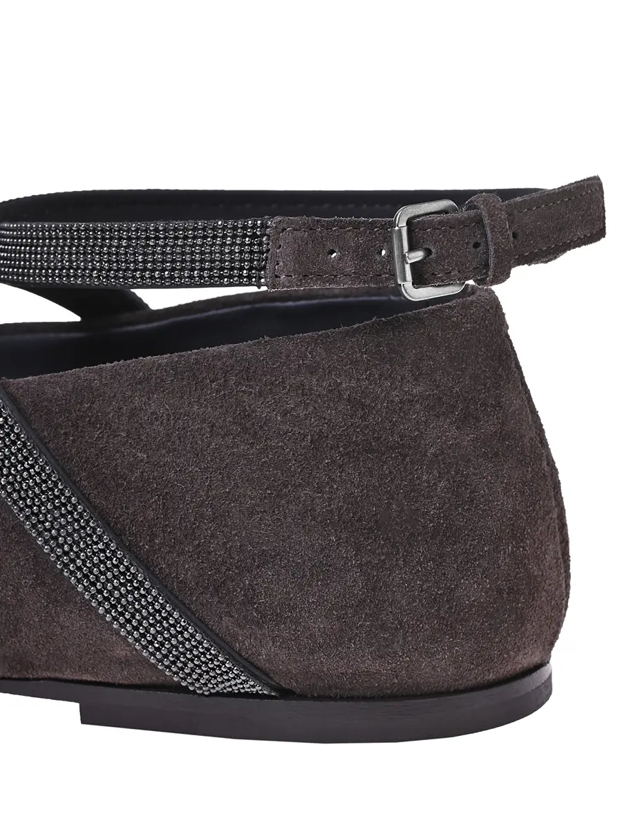 Балетки замшевые