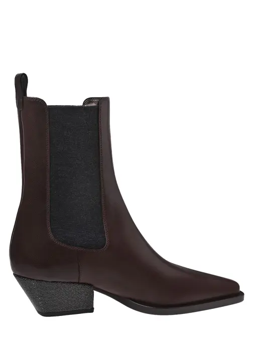 Ботильоны кожаные BRUNELLO CUCINELLI