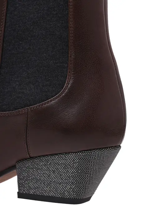 Ботильоны кожаные BRUNELLO CUCINELLI