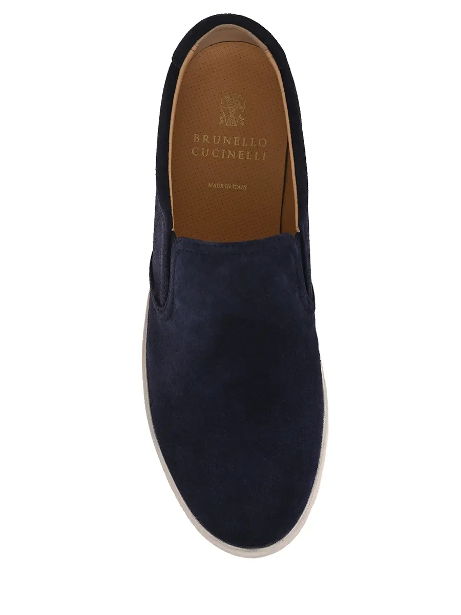 Слипоны замшевые