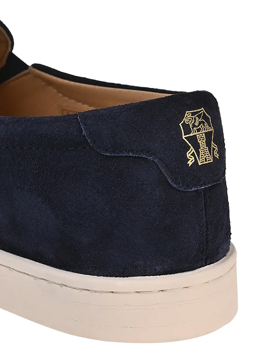 Слипоны замшевые