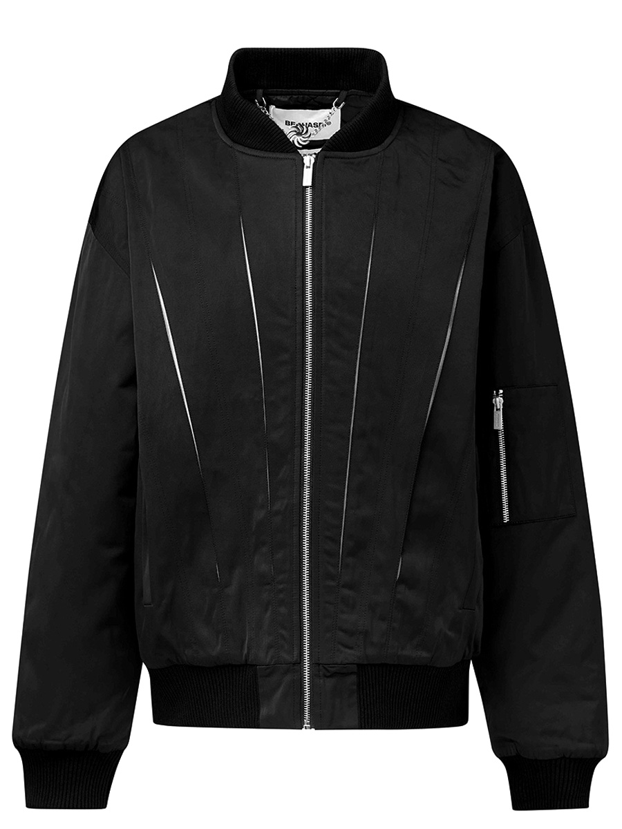 Бомбер однотонный Black Moon Bomber