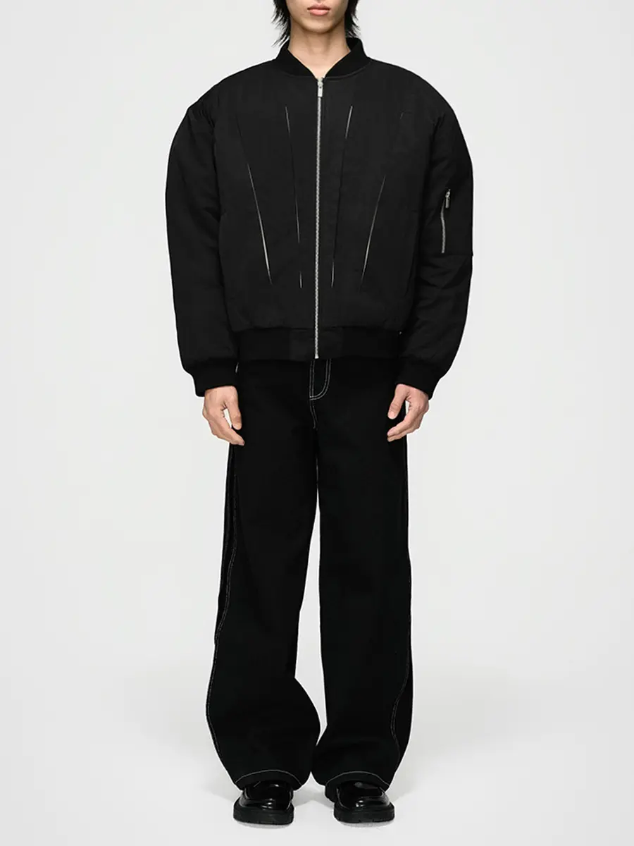 Бомбер однотонный Black Moon Bomber