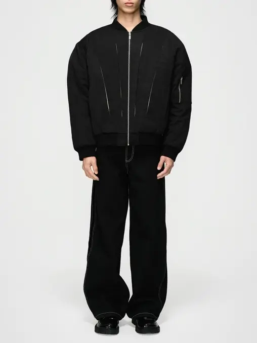 Бомбер однотонный Black Moon Bomber BERHASM