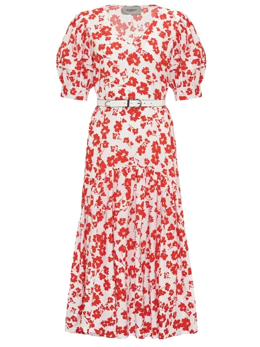 Платье хлопковое "Красные цветы" BESSMENNO