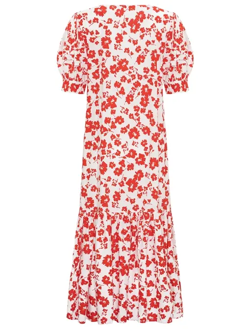 Платье хлопковое "Красные цветы" BESSMENNO
