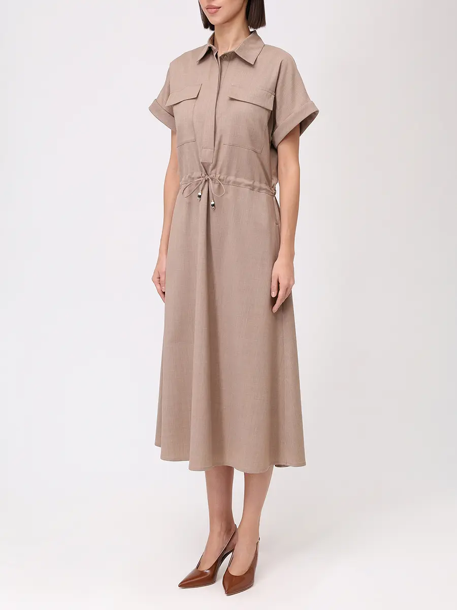 Платье-рубашка однотонное