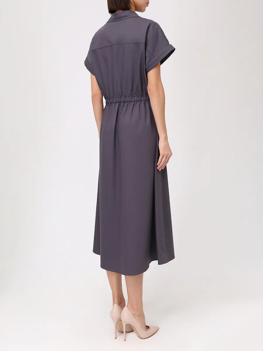 Платье-рубашка однотонное