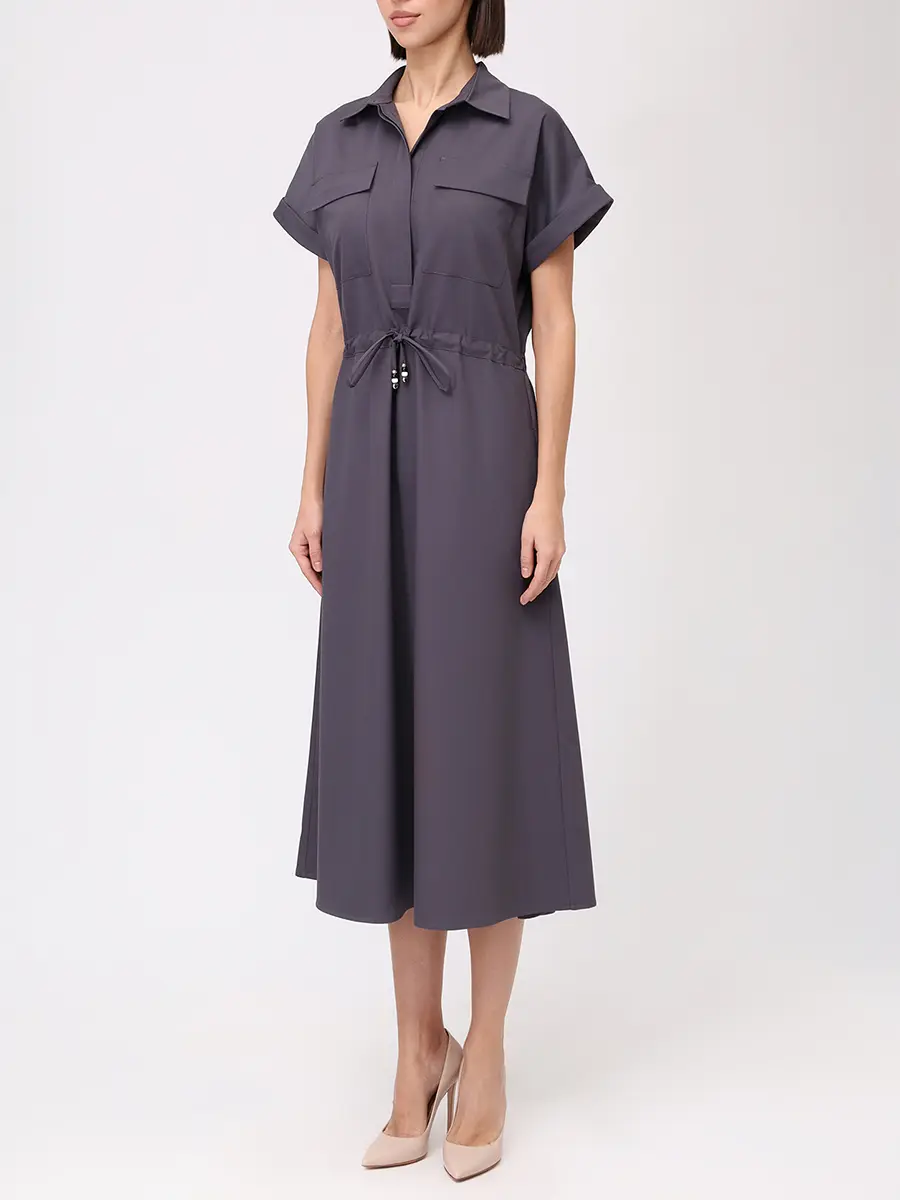 Платье-рубашка однотонное