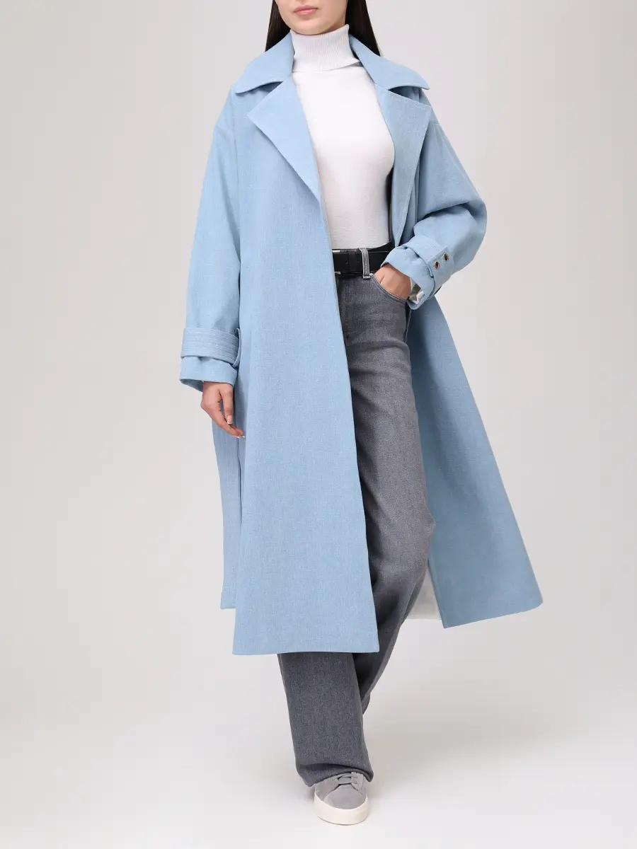 Плащ джинсовый