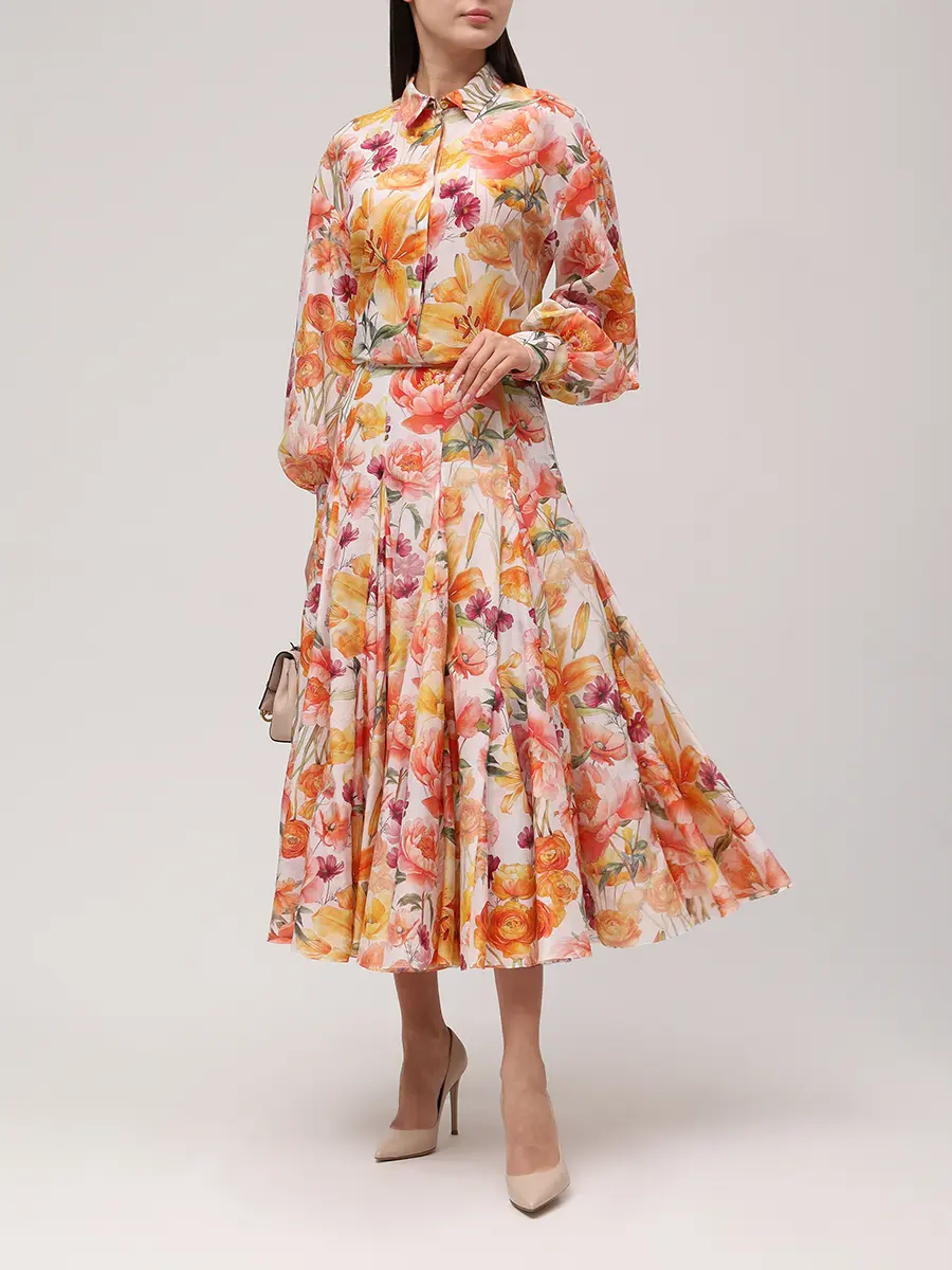 Блуза из хлопка и шелка Calla Blouse