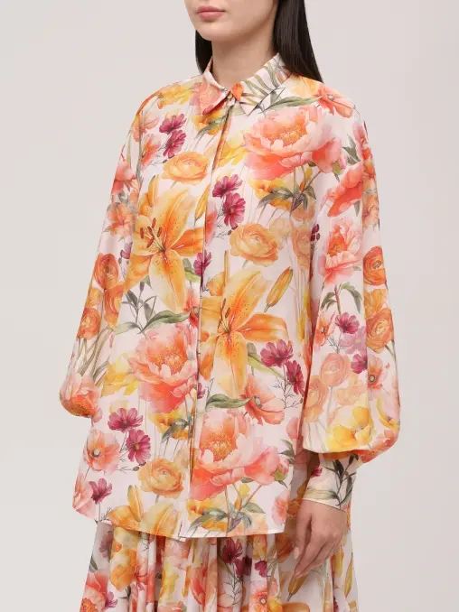 Блуза из хлопка и шелка Calla Blouse YVON