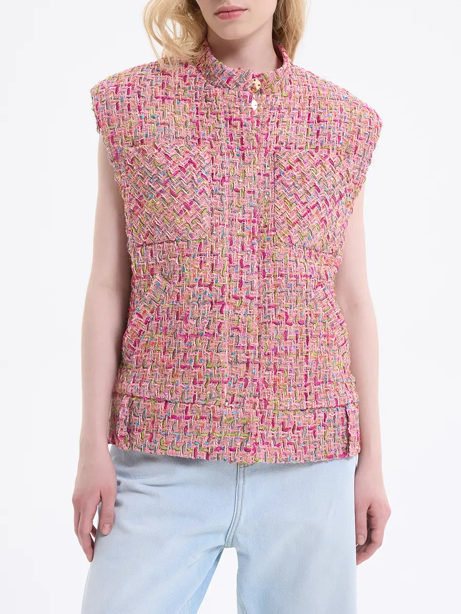 Жилет твидовый