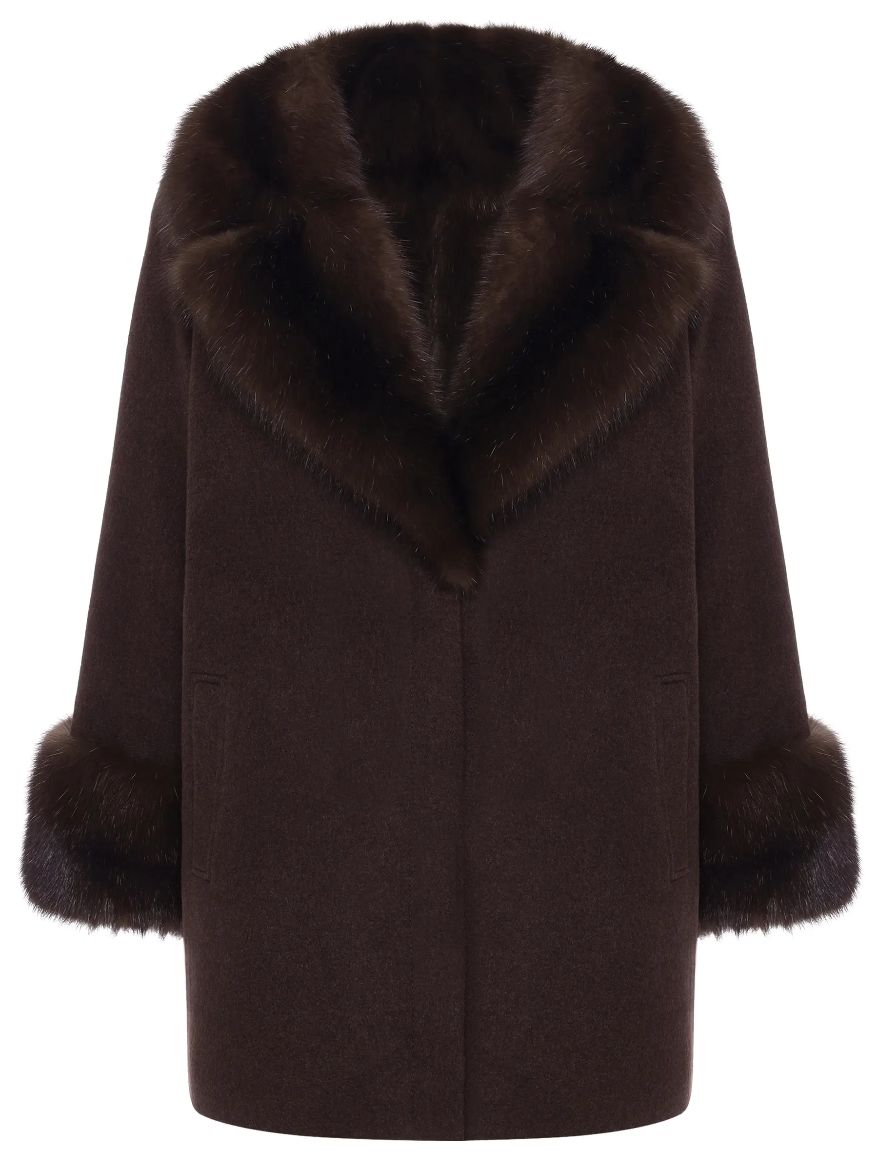 Полупальто с мехом соболя