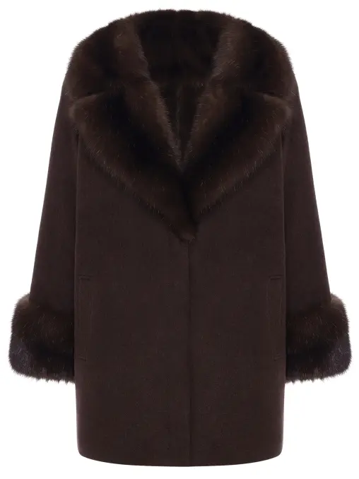 Полупальто с мехом соболя BLACK SABLE