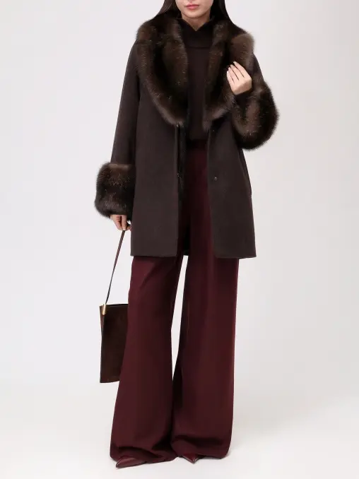 Полупальто с мехом соболя BLACK SABLE