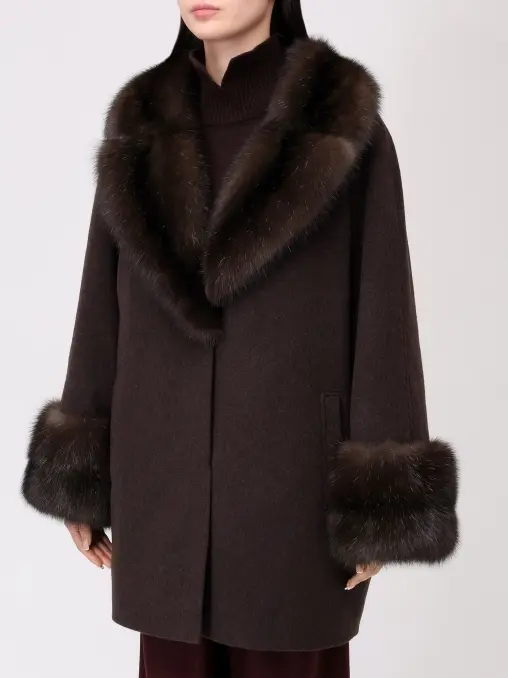 Полупальто с мехом соболя BLACK SABLE