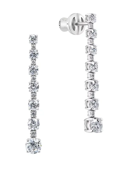 Пусеты из белого золота с бриллиантами CHAMOVSKIKH JEWELLERY HOUSE