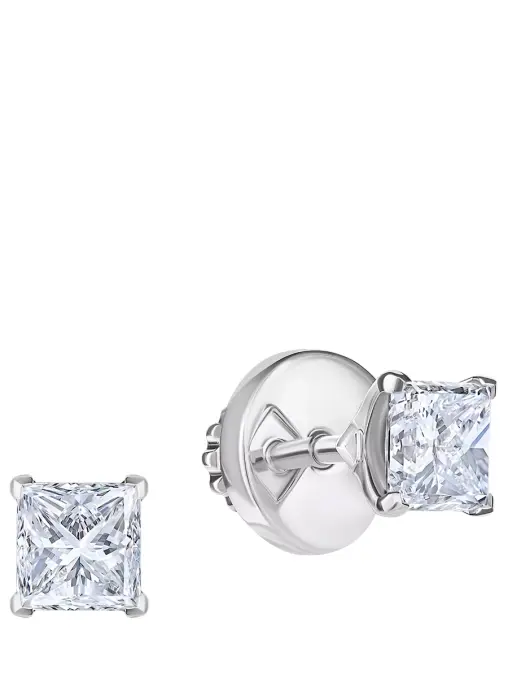 Пусеты из белого золота с бриллиантами CHAMOVSKIKH JEWELLERY HOUSE