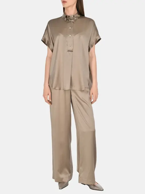 Брюки шелковые BRUNELLO CUCINELLI