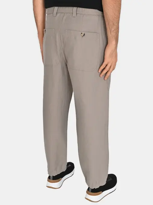 Брюки из льна и хлопка BRUNELLO CUCINELLI