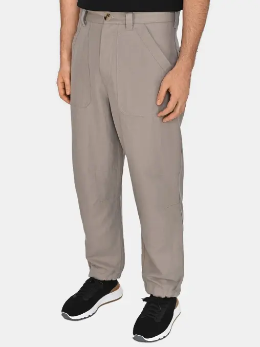 Брюки из льна и хлопка BRUNELLO CUCINELLI