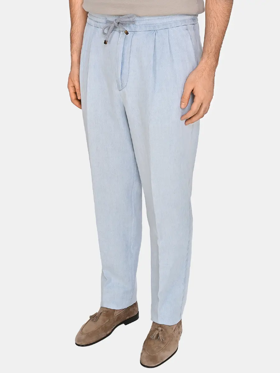 Джинсы из хлопка и льна